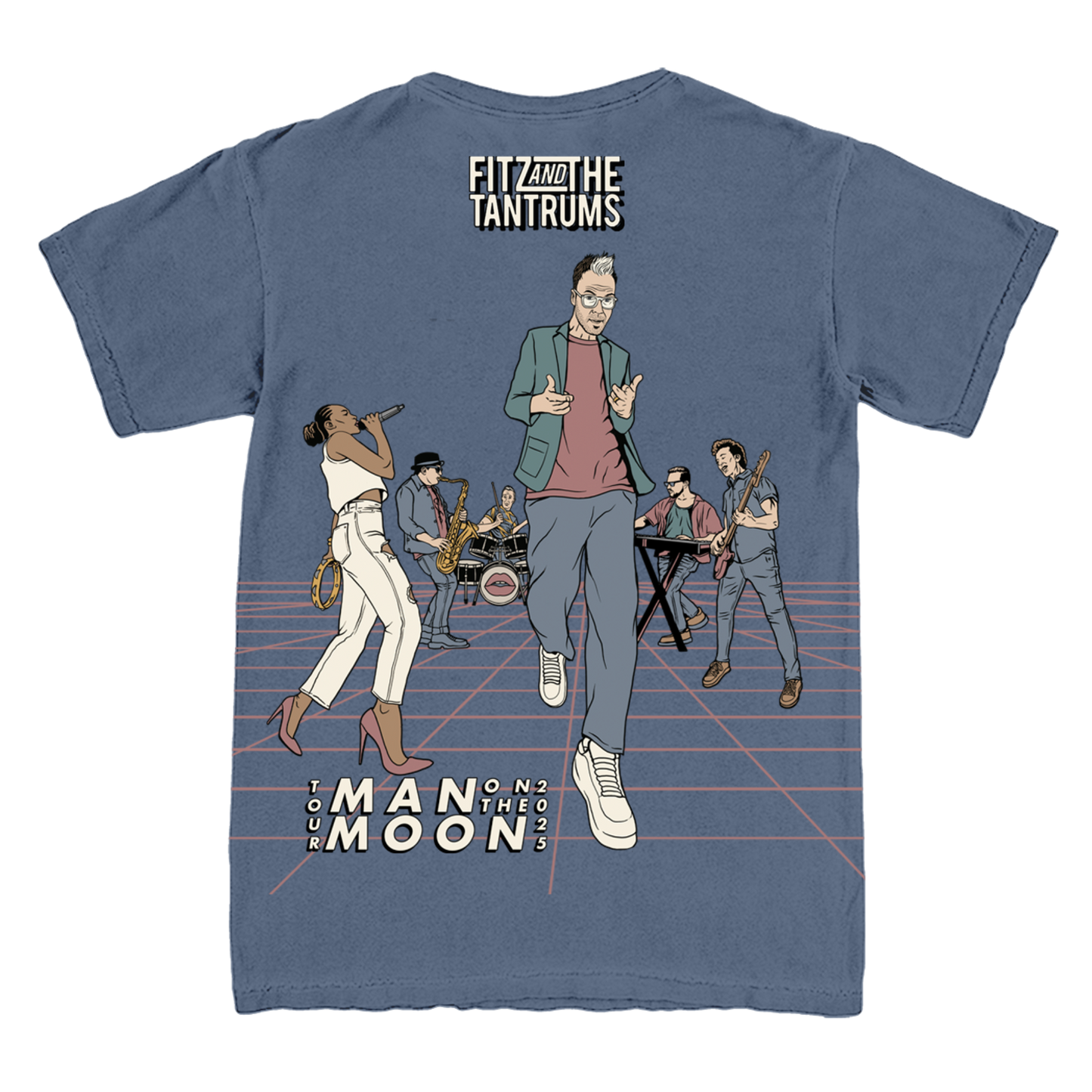 Man On The Moon Band Tee (Slate Blue)