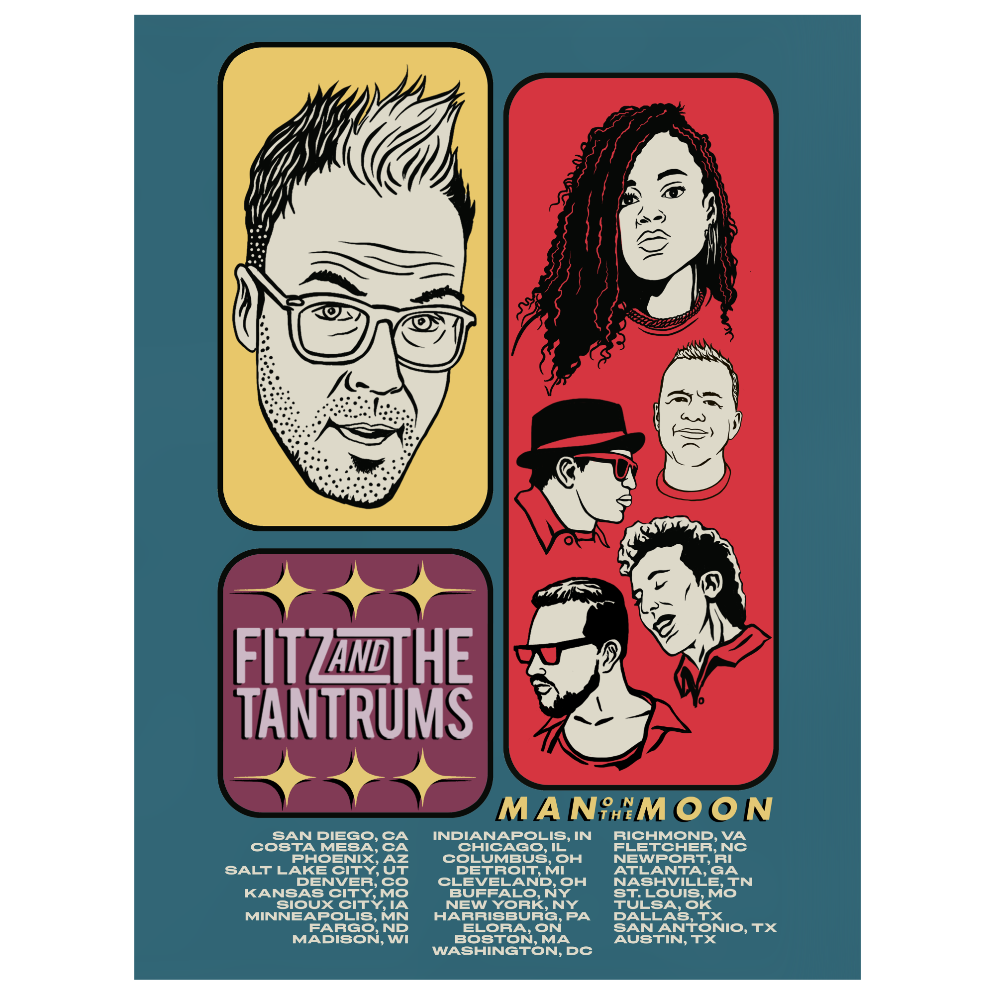Man On The Moon Tour Boxes Poster – Fitz & The Tantrums